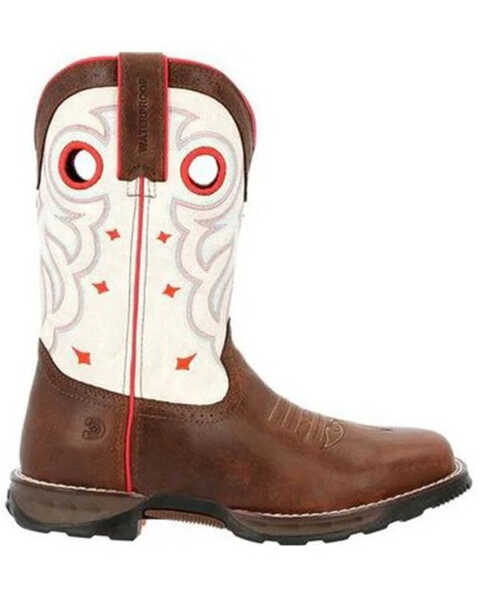 Image #2 - Durango Women's Maverick Waterproof Western Work Boots - Steel Toe, Brown, hi-res