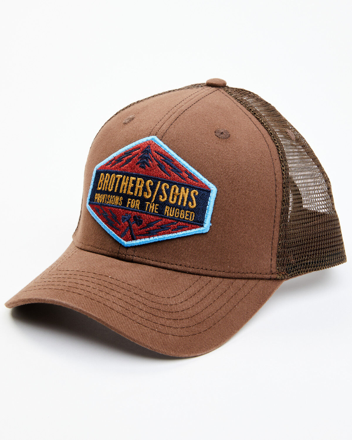 Image #1 - Brothers and Sons Men's Rugged Patch Ball Cap, Brown, hi-res