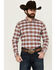 Image #1 - Cody James Men's Rush Plaid Print Long Sleeve Button-Down Stretch Western Shirt, Ivory, hi-res