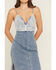 Image #3 - Blue B Women's Light Wash Lace Sleeveless Denim Midi Dress, Light Wash, hi-res