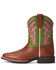 Ariat Girls' Cattle Cate Western Boots - Wide Square Toe, Brown, hi-res