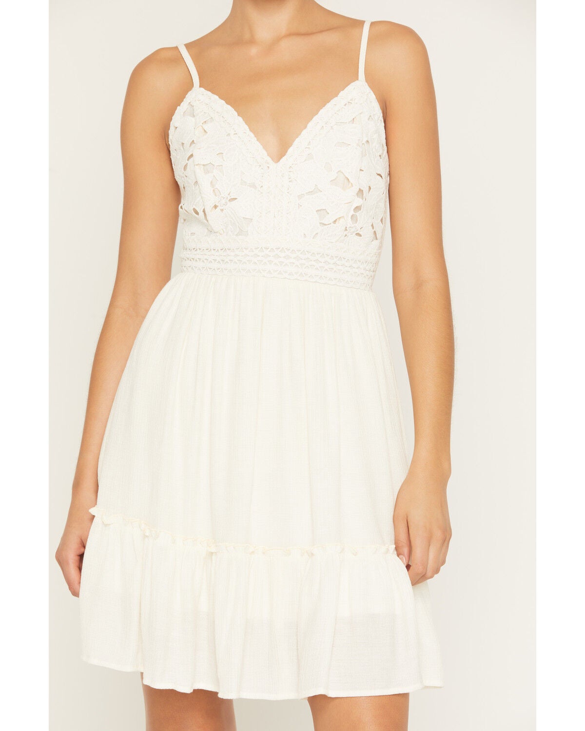 Image #3 - Shyanne Women's Lace Sleeveless Tie-Back Mini Dress, Cream, hi-res