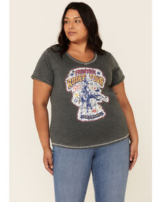 Panhandle Women's Thyme Rodeo Tour Graphic Tee - Plus , Charcoal, hi-res