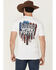 Image #1 - Buckwear Men's Red, White & Blue Collar Short Sleeve Graphic T-Shirt, White, hi-res