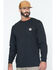 Image #1 - Carhartt Men's Loose Fit Heavyweight Long Sleeve Logo Pocket Work T-Shirt - Big & Tall, Black, hi-res