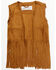 Image #1 - Fornia Toddler-Girls' Camel Whipstitch Fringe Faux-Suede Vest, Camel, hi-res