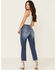 Rock & Roll Denim Women's Cropped Straight Leg Jeans, Blue, hi-res