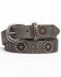 Shyanne Women's Floral Studded Pewter Belt, Silver, hi-res