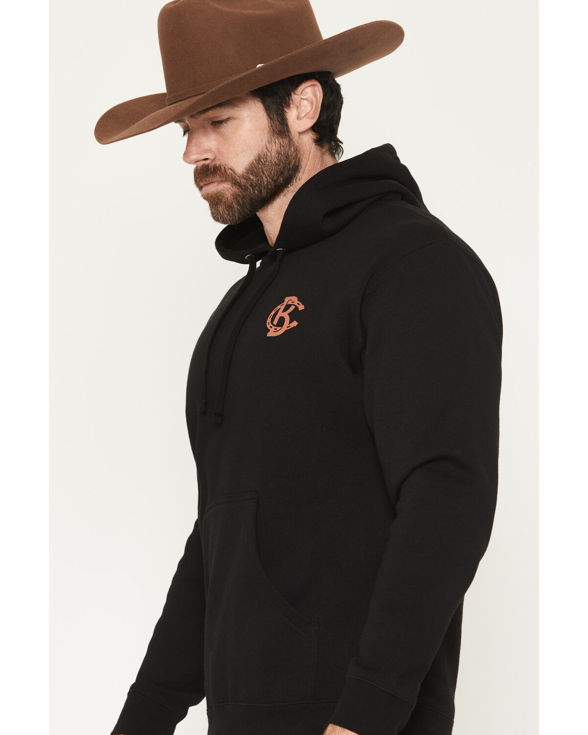 Image #3 - Bucking Chutes Men's Barrel Bettie Graphic Hooded Sweatshirt, Black, hi-res