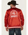 Image #1 - Hooey Men's Logo Shiny Bomber Varsity Jacket, Red, hi-res