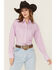 Image #2 - Cowboygirl by Jenna Paulette Women's Gingham Print Long Sleeve Pearl Snap Western Shirt, Lavender, hi-res
