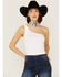 Image #1 - Fornia Women's Top One White One Shoulder Ribbed Cami Top, , hi-res
