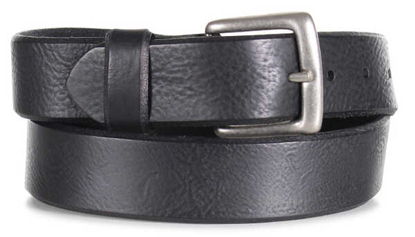 Image #1 - American Worker Men's Distressed Leather Belt, Black, hi-res
