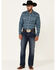 Image #2 - Wrangler 20X Men's Stippled Geo Print Long Sleeve Snap Western Shirt , Blue, hi-res