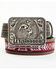 Image #1 - Cody James Boys' Rodeo Buckle Southwestern Woven Inlay Leather Belt, Brown, hi-res