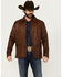 Image #1 - Cody James Men's Helena Flannel Lined Button-Down Leather Jacket, Cognac, hi-res