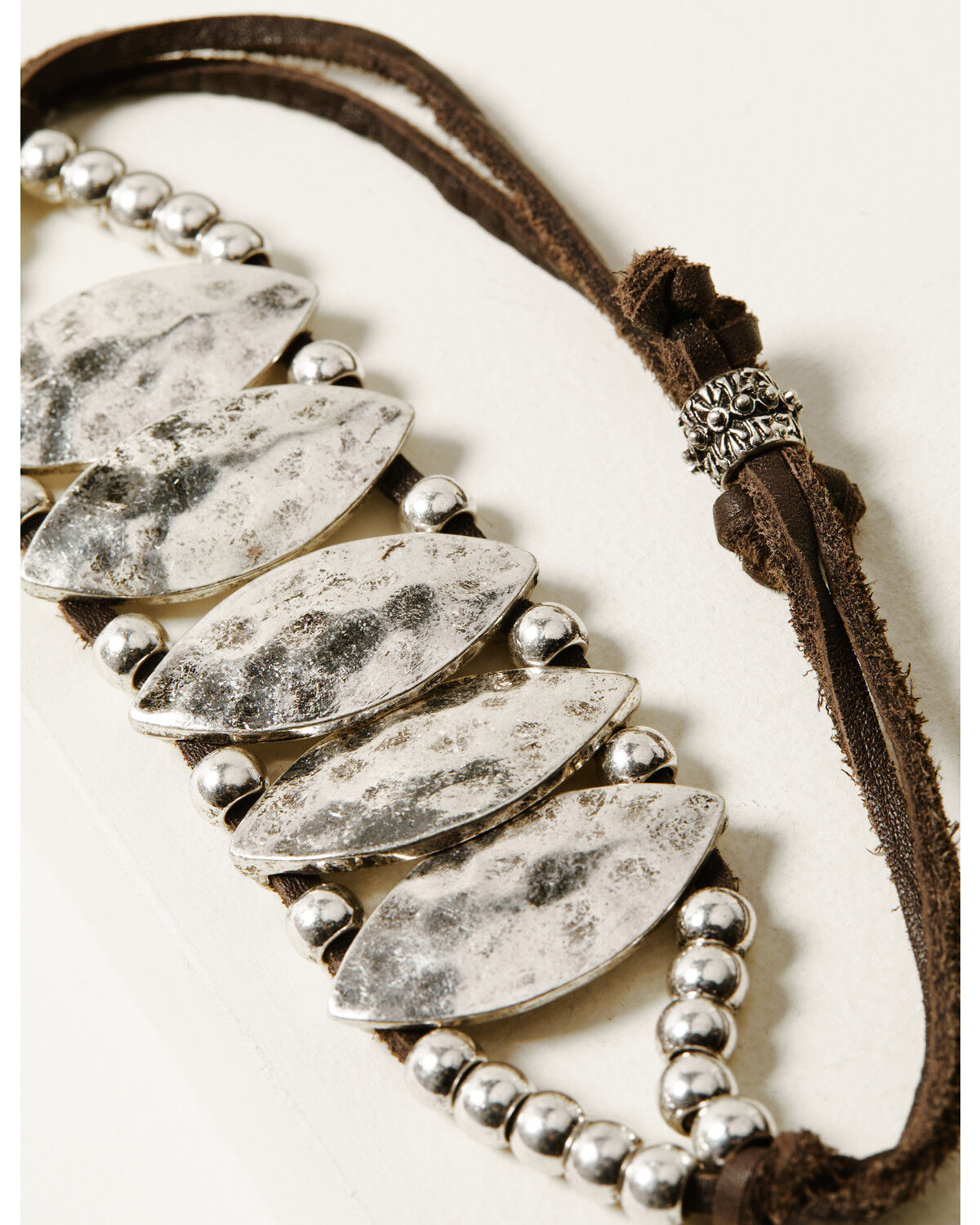 Image #2 - Idyllwind Women's Heritage Place Hammered Leather Bracelet, Silver, hi-res