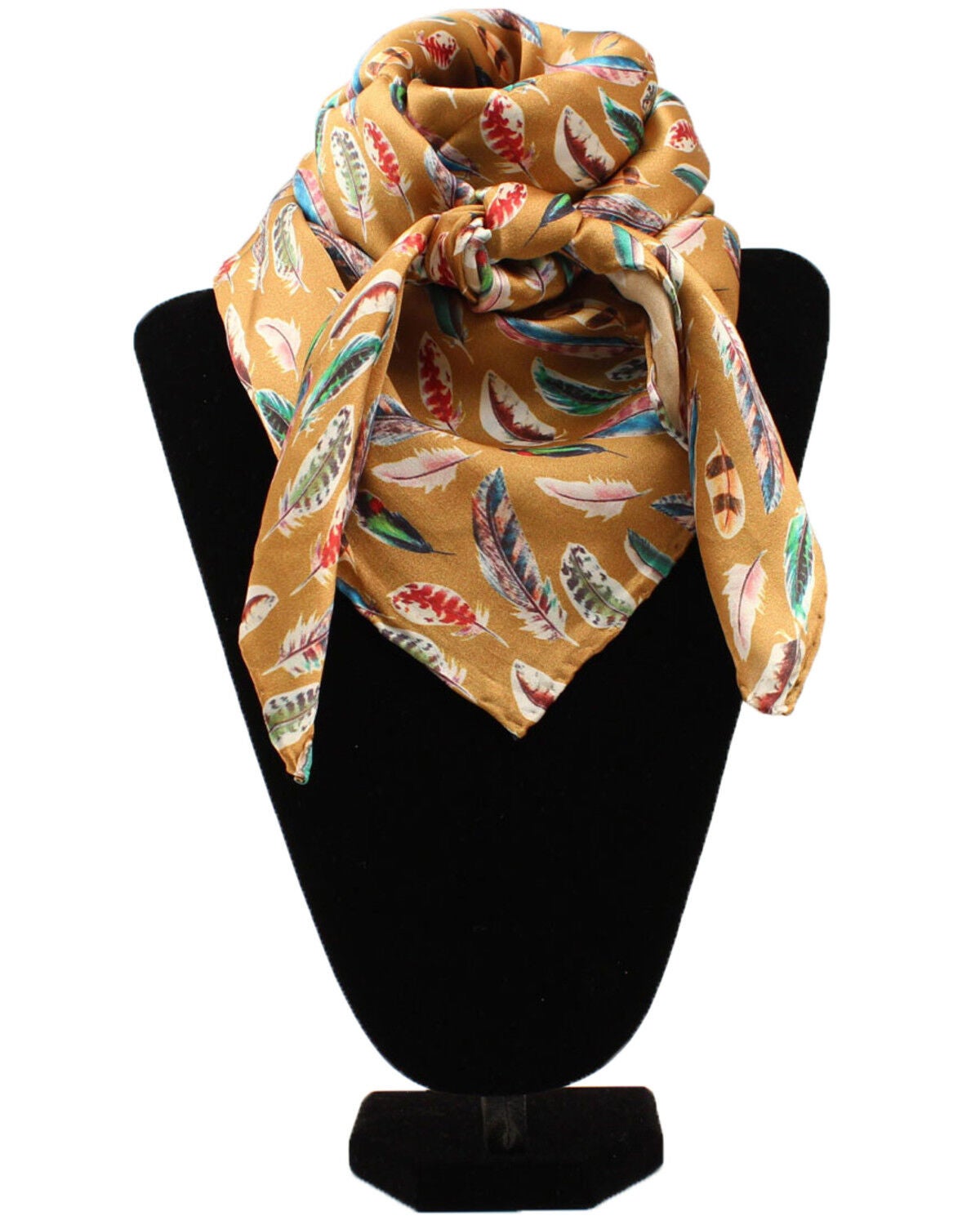 Image #1 - M&F Western Women's Gold Feather Scarf, Gold, hi-res