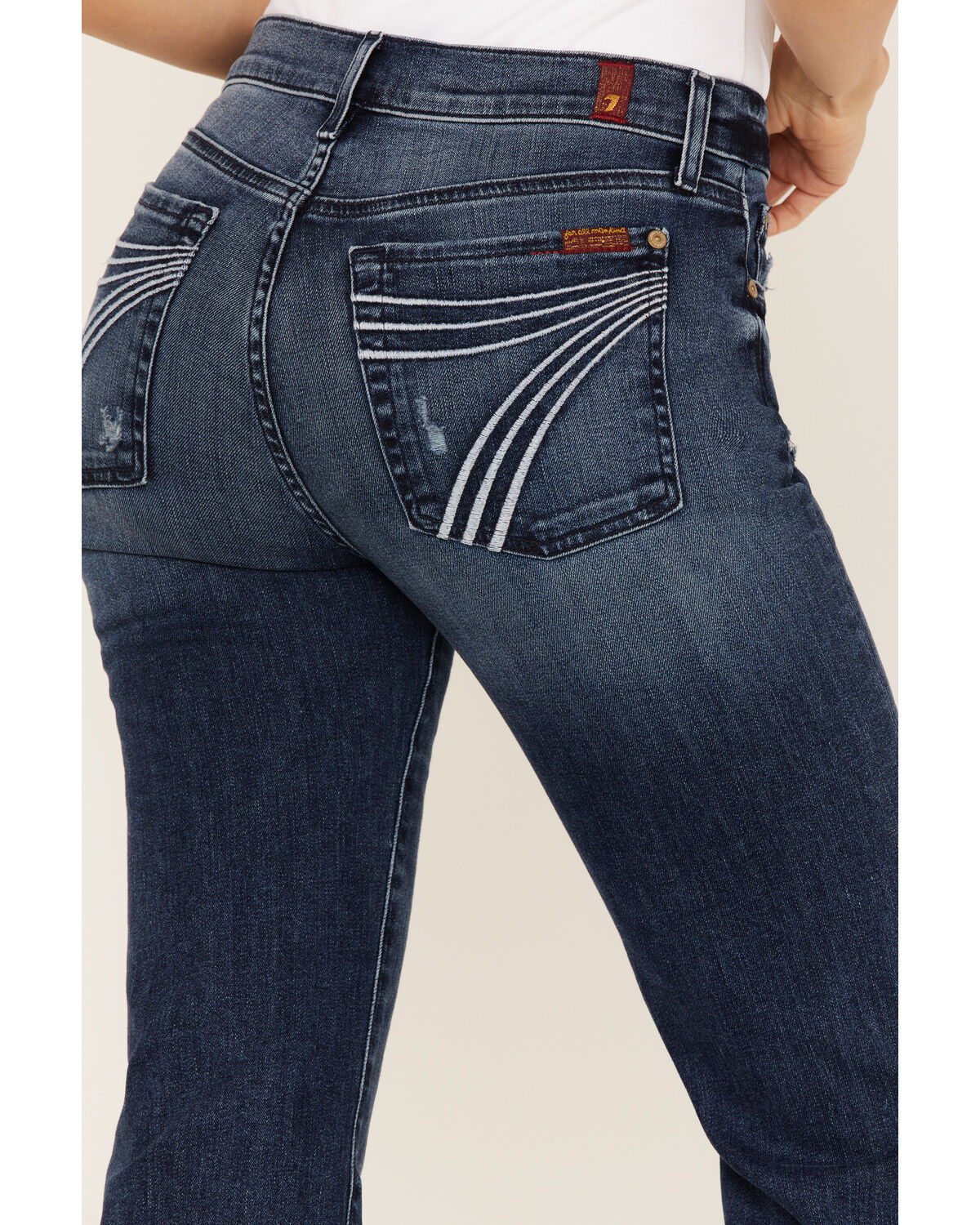 Image #2 - 7 For All Mankind Women's Dojo Trouser Flare Jeans, Blue, hi-res