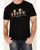 Moonshine Spirit Men's Black Line Em Up Graphic T-Shirt , Black, hi-res