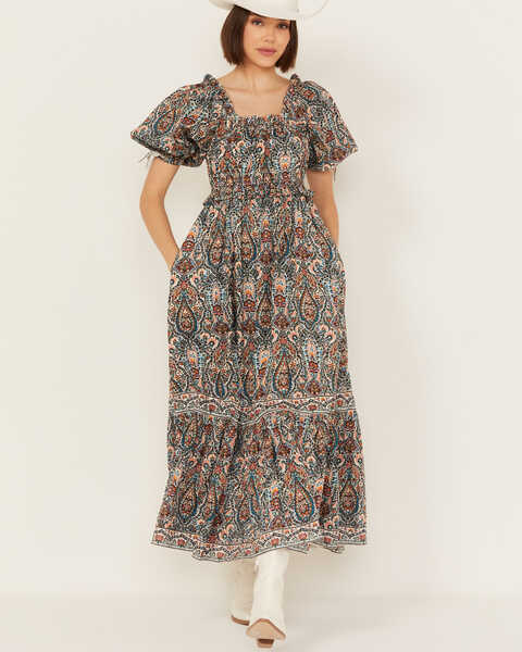 Cleobella Women's Harriet Printed Maxi Dress , Multi, hi-res