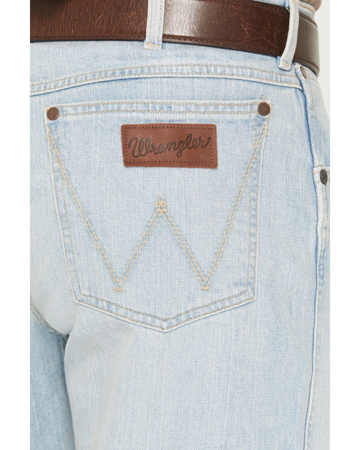 Image #4 - Wrangler Retro Men's Light Wash Relaxed Bootcut Stretch Denim Jeans, Light Wash, hi-res