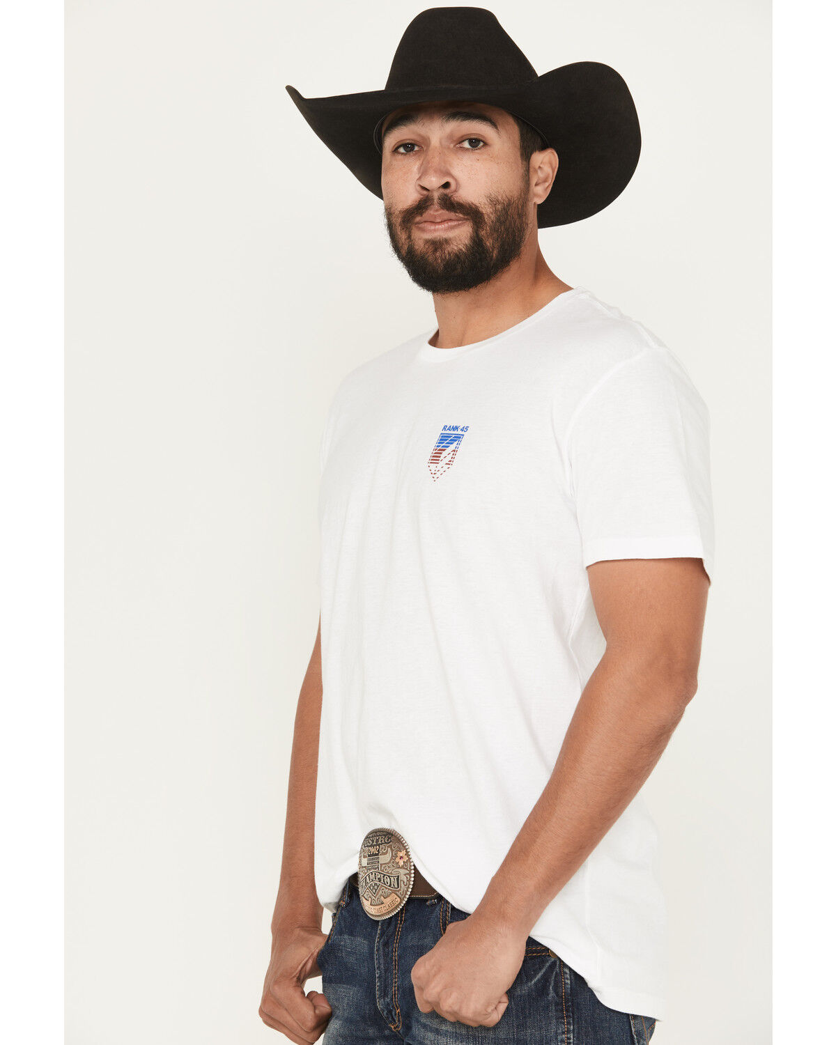 Image #2 - RANK 45® Men's Bleacher Americana Short Sleeve Graphic T-Shirt, White, hi-res