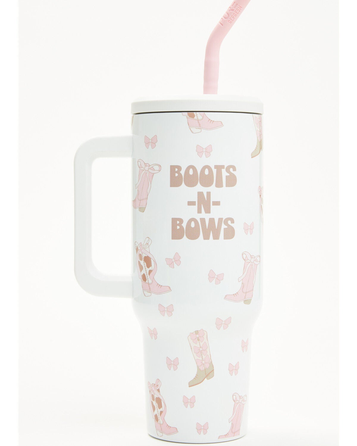 Boot Barn 40oz Boots in Bows Tumbler with Straw, Multi, hi-res
