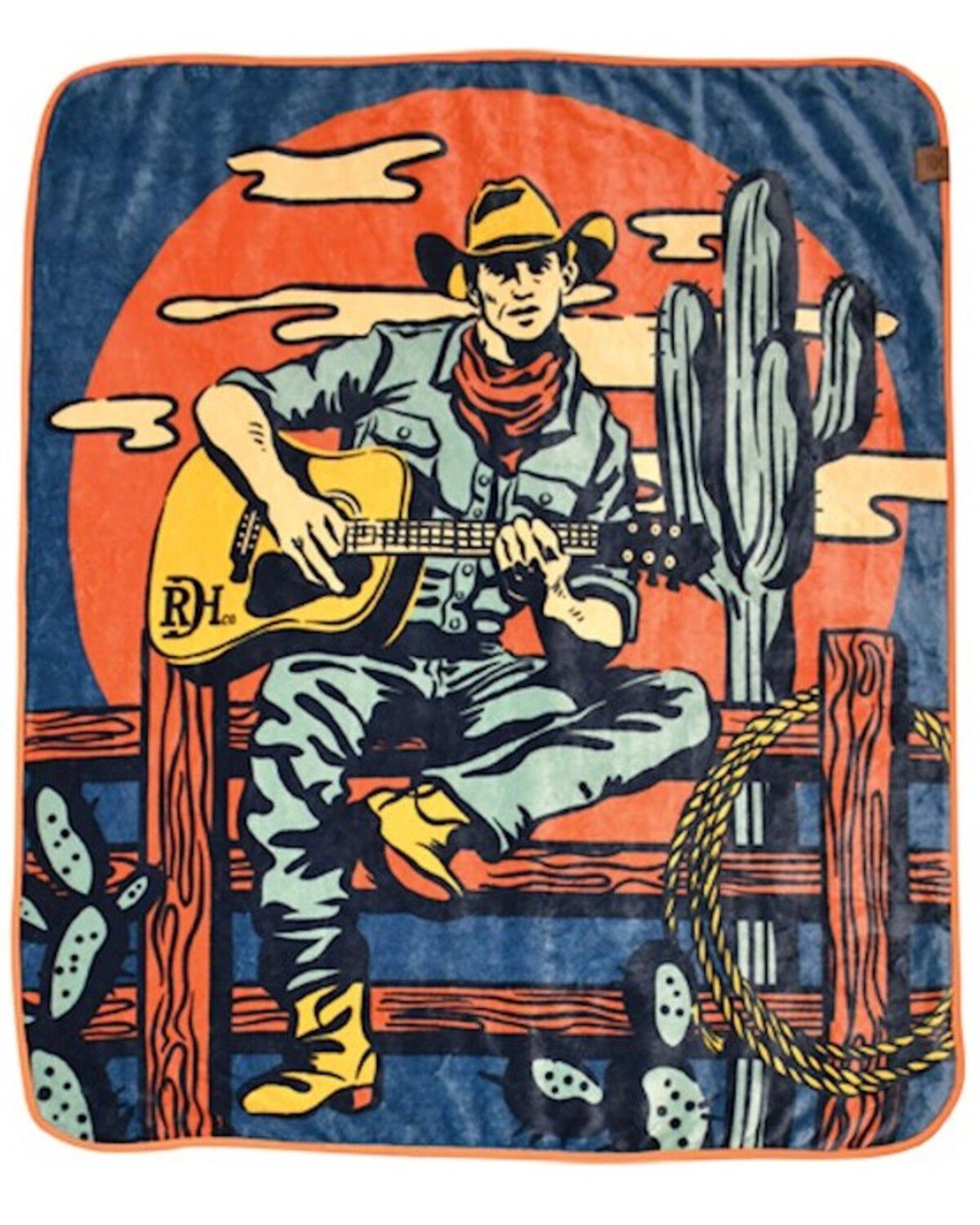 Image #1 - Red Dirt Hat Singing Cowboy Fleece Blanket, Brown, hi-res