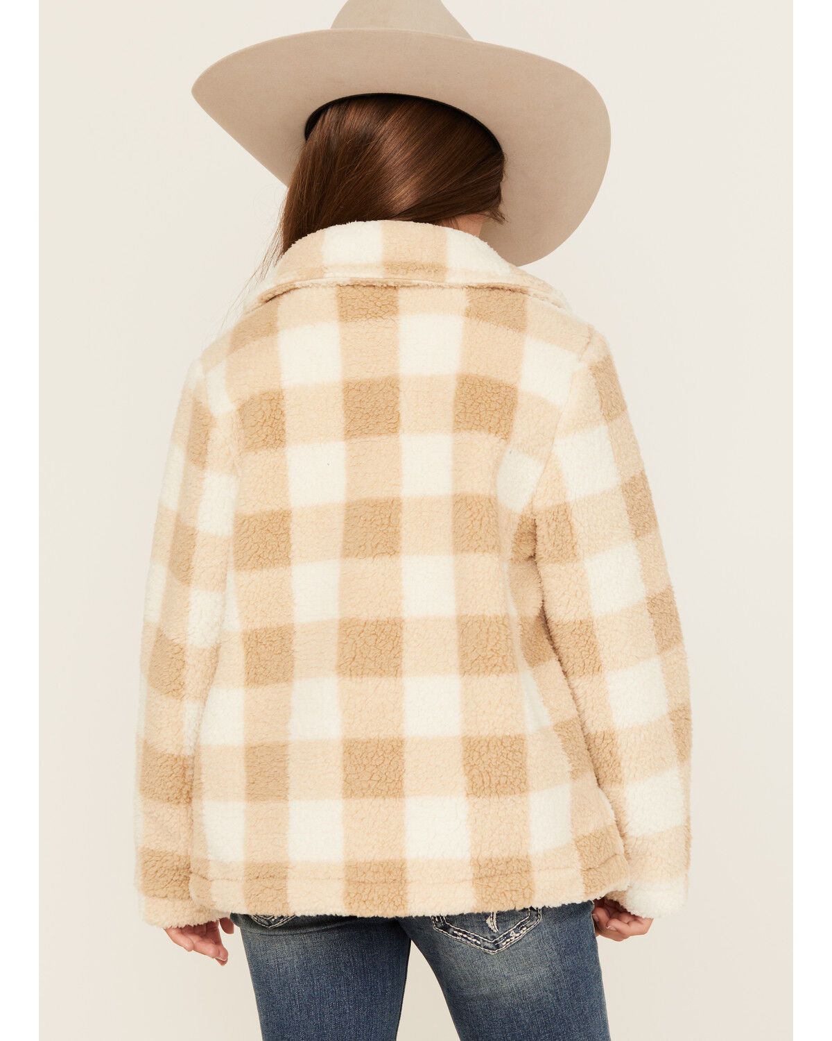 Image #4 - Urban Republic Girls' Plaid Print Shacket, Camel, hi-res