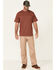 Image #2 - Hawx Men's Solid Red Forge Short Sleeve Work Pocket T-Shirt , Red, hi-res