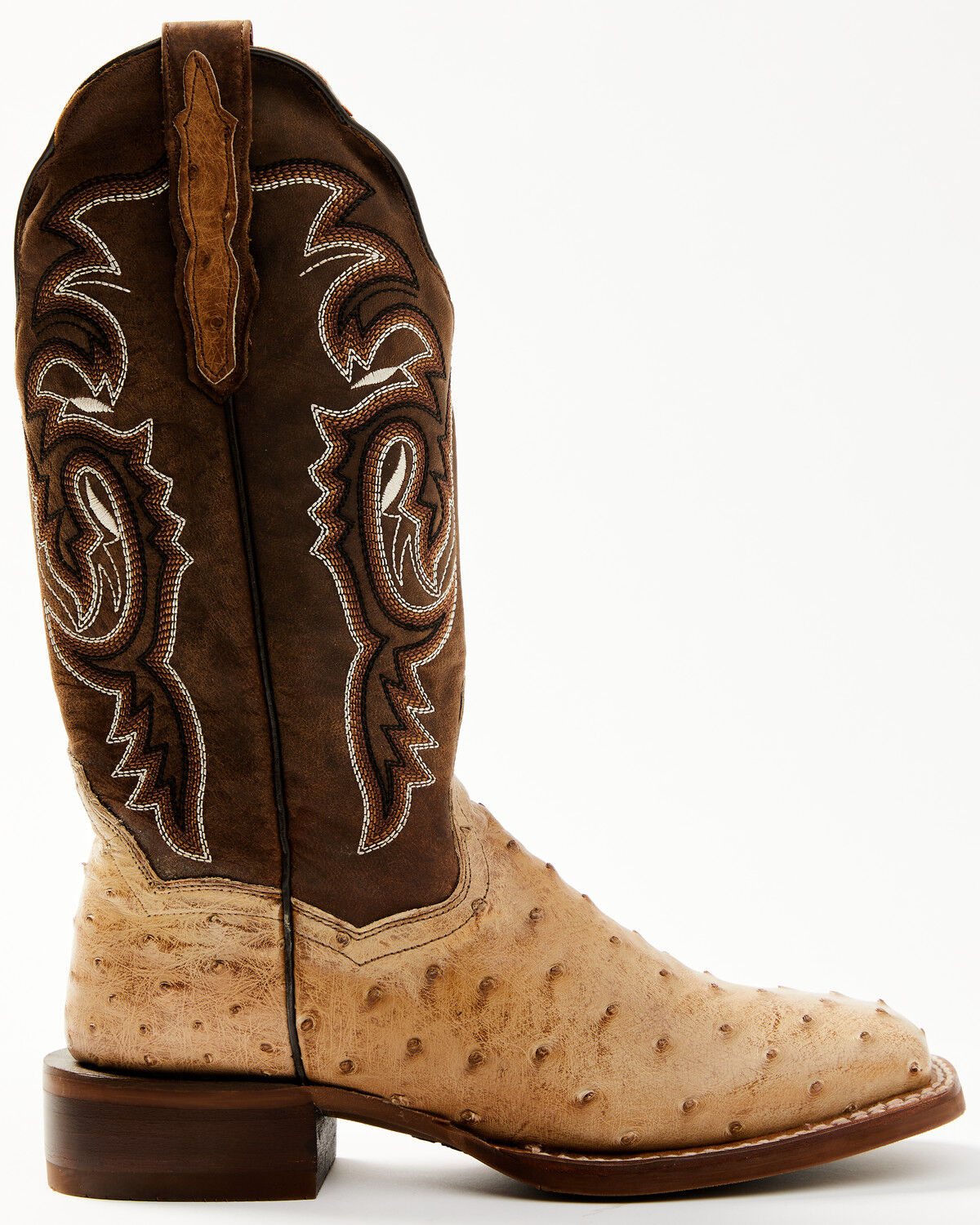 Image #2 - Dan Post Women's Exotic Full Quill Ostrich Western Boots - Broad Square Toe, Sand, hi-res
