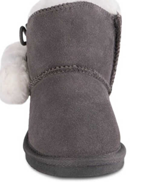 Image #3 - Cloud Nine Girls' Sheepskin Pom Pom Boots - Round Toe , Grey, hi-res