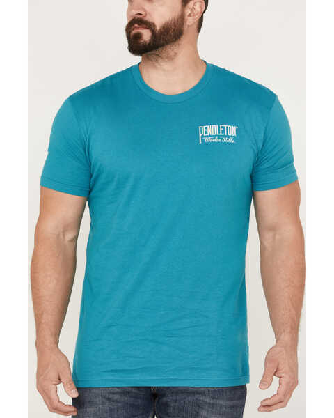 Image #3 - Pendleton Men's Original Western Logo Graphic Short Sleeve T-Shirt , Teal, hi-res