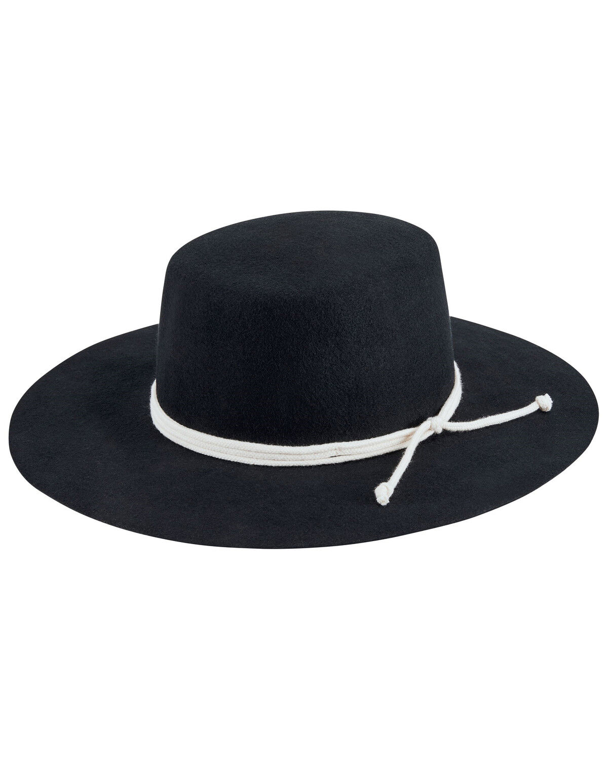 black felt boater hat