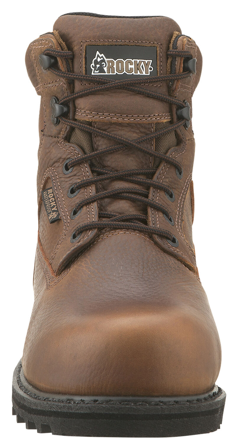 Image #4 - Rocky Men's Exertion 6" Waterproof Work Boots - Steel Toe, Brown, hi-res
