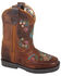 Smoky Mountain Toddler Girls' Floralie Western Boots - Broad Square Toe, Brown, hi-res