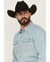 Image #2 - Cody James Men's Frosty Light Wash Long Sleeve Snap Denim Western Shirt - Big, Light Wash, hi-res