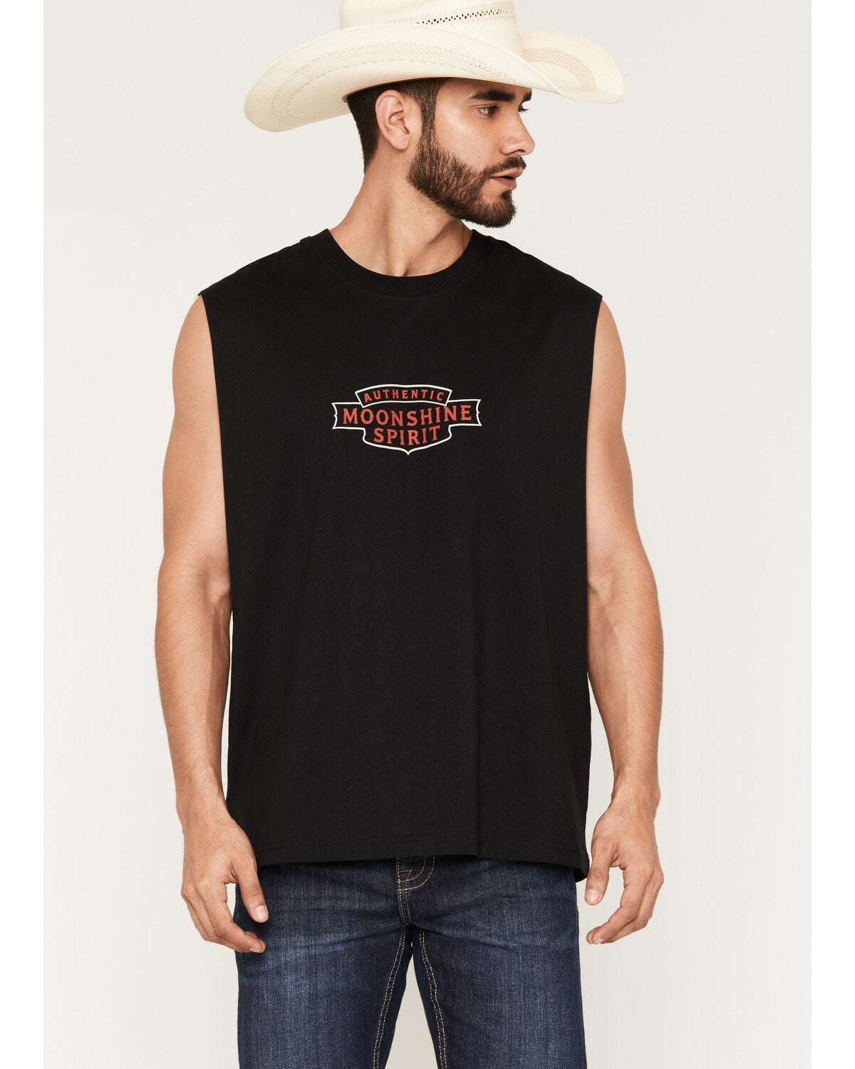 Image #1 - Moonshine Spirit&reg; Men's Authentic Muscle Tee, Black, hi-res