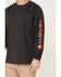 Carhartt Men's Loose Fit Heavyweight Long Sleeve Logo Graphic Work T-Shirt, Heather Grey, hi-res