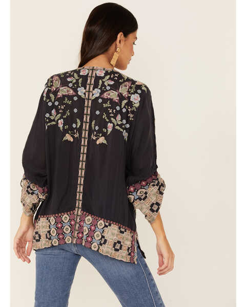 Image #3 - Johnny Was Women's Graphite Terraine Embroidered Blouse, Charcoal, hi-res