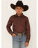 Image #1 - Cody James Boys' Paisley Jacquard Long Sleeve Snap Western Shirt, Rust Copper, hi-res