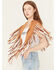 Image #2 - Saints & Hearts Women's Faux Suede Horseshoe Fringe Cape, Camel, hi-res