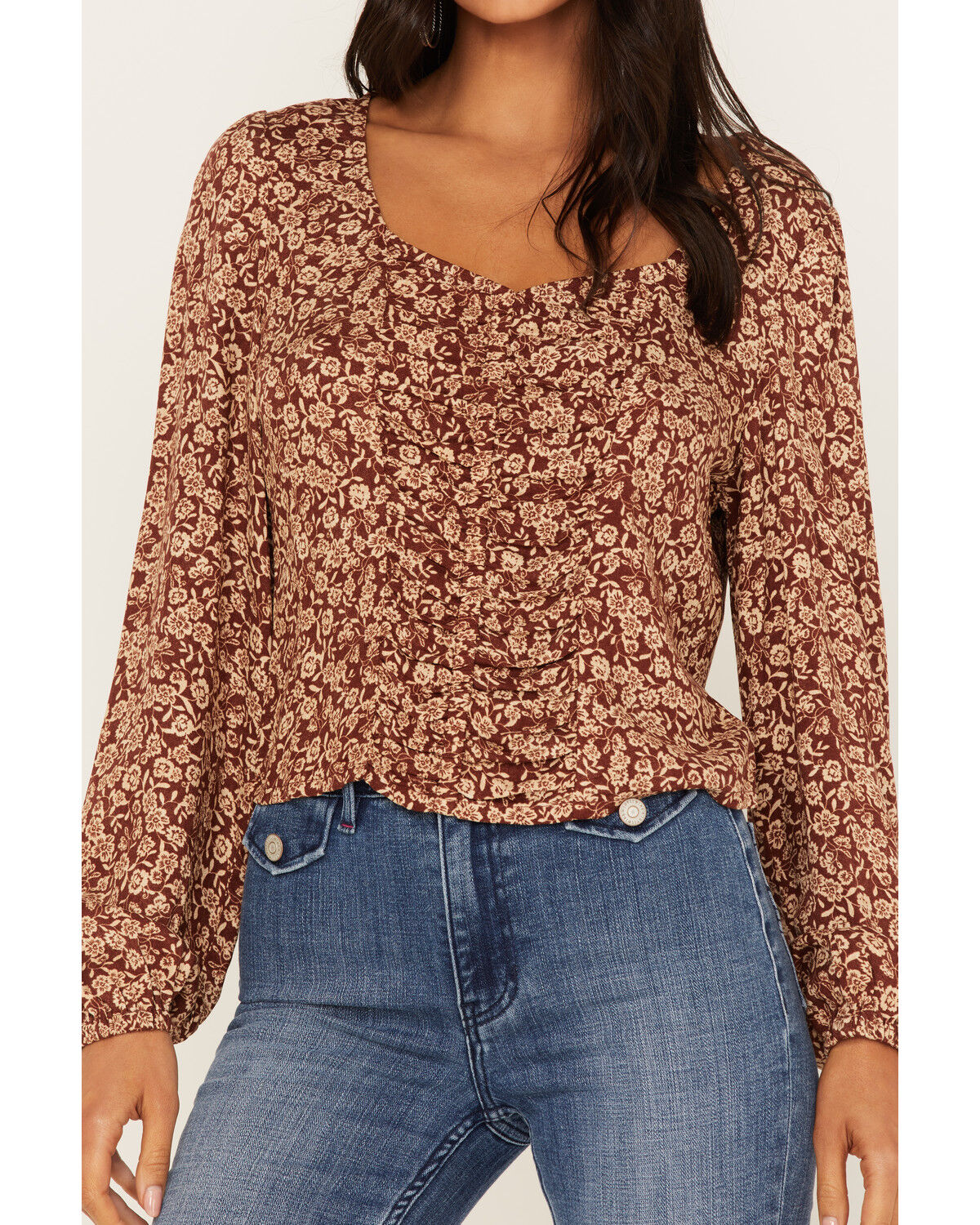 Image #2 - Idyllwind Women's Floral Print Smocked Top, , hi-res