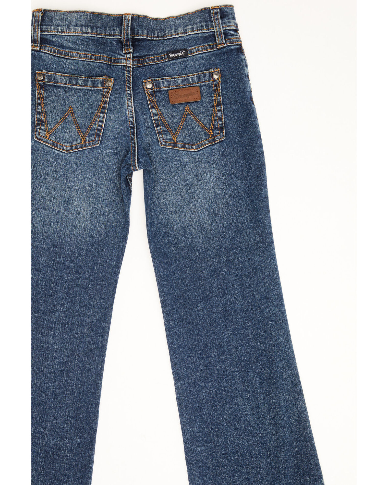 Image #4 - Wrangler Girls' Dark Wash Darci Trousers, Blue, hi-res