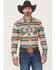 Image #1 - Rock & Roll Denim Men's Southwestern Print Long Sleeve Snap Western Stretch Shirt, Multi, hi-res