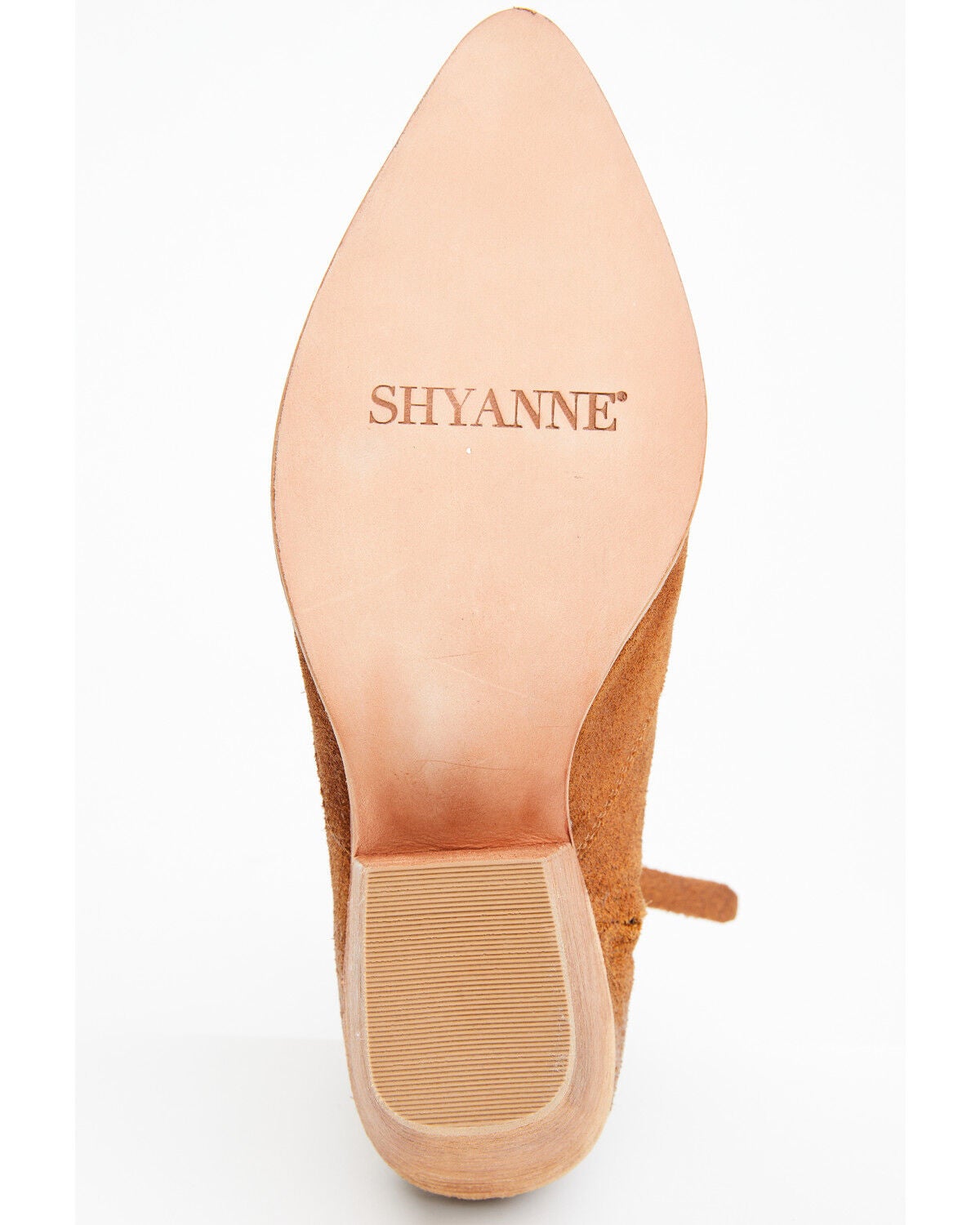 Image #7 - Shyanne Women's Jodi Suede Leather Booties - Round Toe, Cognac, hi-res