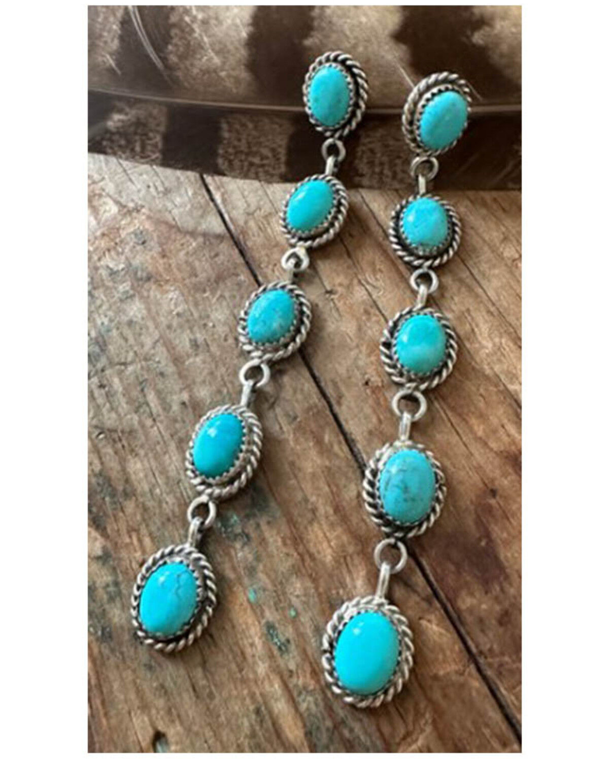 Image #1 - Cinnabar Ranch Co Women's Kingman Turquoise Earrings, Turquoise, hi-res