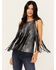 Image #1 - Idyllwind Women's Prescott Foiled Faux Suede Fringe Tank, Black, hi-res