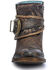 Corral Women's Floral Embossed Booties - Round Toe, Brown, hi-res